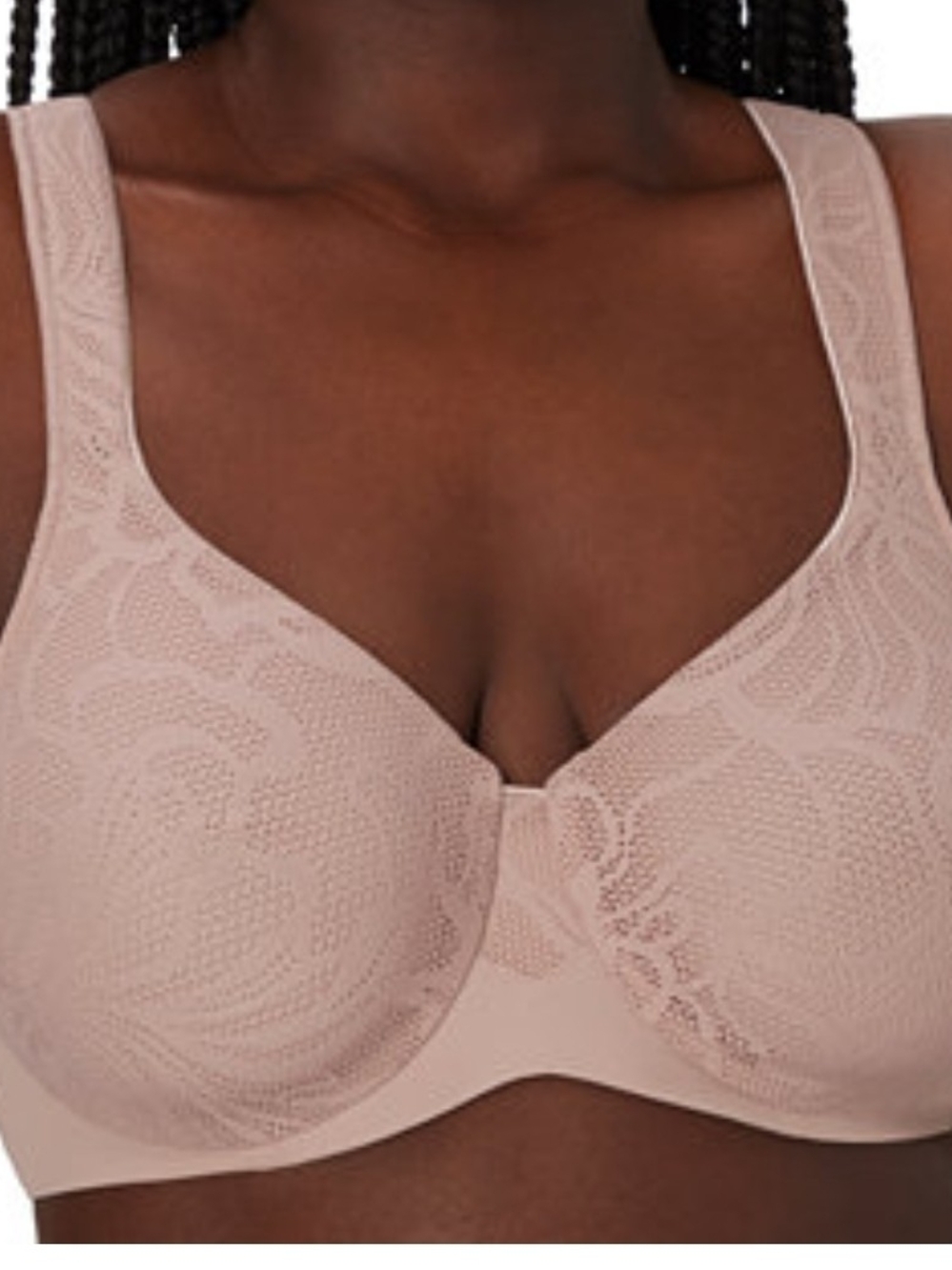 Bali Lace Full Coverage Underwire Bra in Blush Pink Size 42D